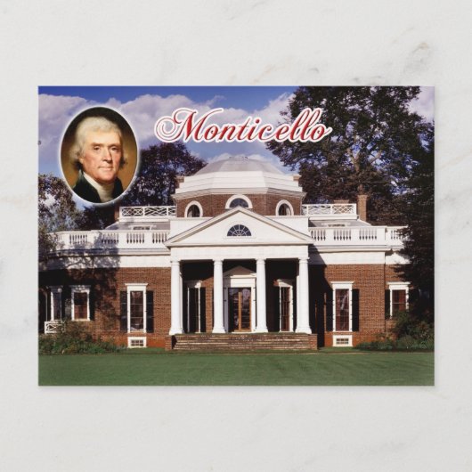 Monticello, Jefferson's Zuhause, Virginia Postkarte (Vorderseite)