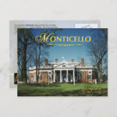 Monticello, Jefferson's Zuhause, Virginia Postkarte (Vorne/Hinten)