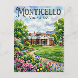 Monticello USA wird zu Postkarte