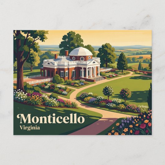 Monticello Virginia Postkarte (Vorderseite)
