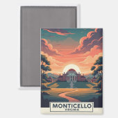 Monticello Virginia Reise Magnet (Vorderseite/Rückseite)