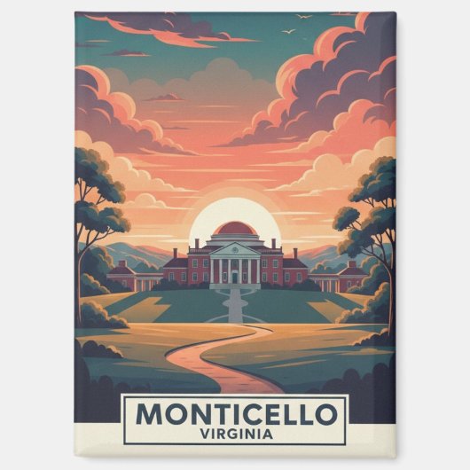 Monticello Virginia Reise Magnet (Vorderseite)