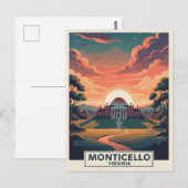 Monticello Virginia Reise Postkarte (Vorne/Hinten)