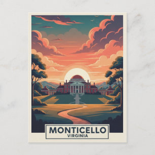 Monticello Virginia Reise Postkarte
