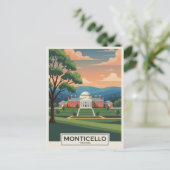 Monticello Virginia Reise Postkarte (Stehend Vorderseite)