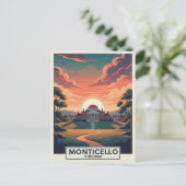 Monticello Virginia Travel Postkarte (Stehend Vorderseite)