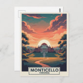 Monticello Virginia Travel Postkarte (Vorne/Hinten)