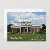 Monticello, Zuhause von Thomas Jefferson Postkarte (Vorne/Hinten)