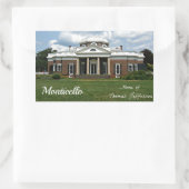 Monticello, Zuhause von Thomas Jefferson Rechteckiger Aufkleber (Tasche)