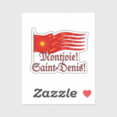 Montjoie! Saint-Denis! Red Oriflamme with Sun Aufkleber (Blatt)