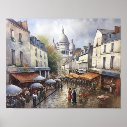 Montmartre Frankreich Landschaft Art Print Poster (Vorne)