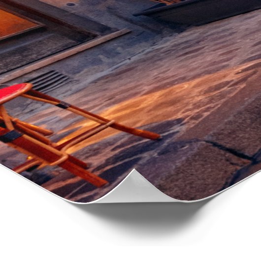 Montmartre in Paris, Frankreich Old Street Café Poster (Ecke)