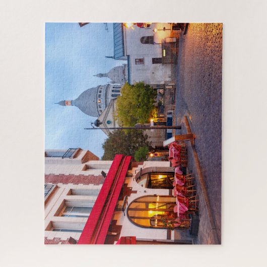 Montmartre in Paris, Frankreich Old Street Café Puzzle (Vertikal)