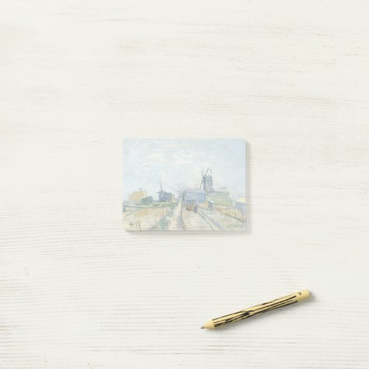 Montmartre Mühlen und Gemüsegärten durch Van Gogh Post-it Klebezettel (Auf Schreibtisch)