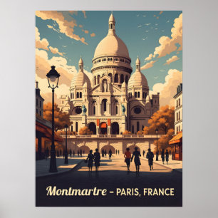Montmartre Paris mit Sacré-Cœur-Basilika Poster