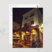 Montmartre, Paris nachts Postkarte (Vorne/Hinten)