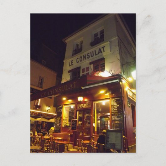 Montmartre, Paris nachts Postkarte (Vorderseite)