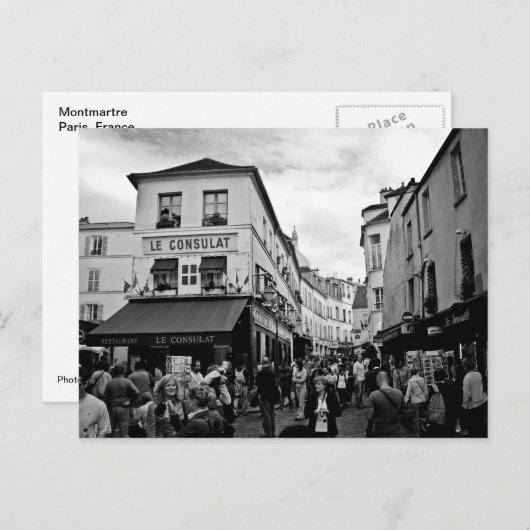 Montmartre, Paris Postkarte (Vorne/Hinten)