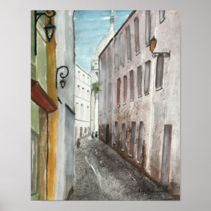 MONTMARTRE, PARIS, WASSERFARBE POSTER
