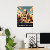 Montmartre Paris with scare Coeur basilica Poster (Heimbüro)