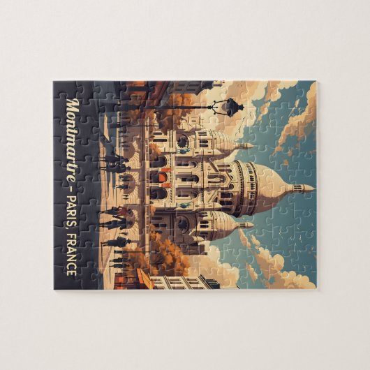 Montmartre Paris with scare Coeur basilica Puzzle (Horizontal)