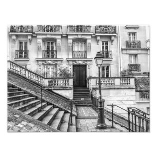Montmartre Treairs Schwarz-Weiß - Fotodruck