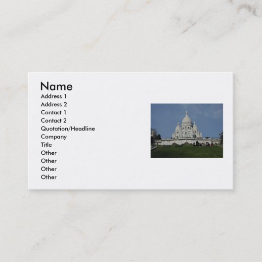 Montmartre-Visitenkarte Visitenkarte (Vorderseite)