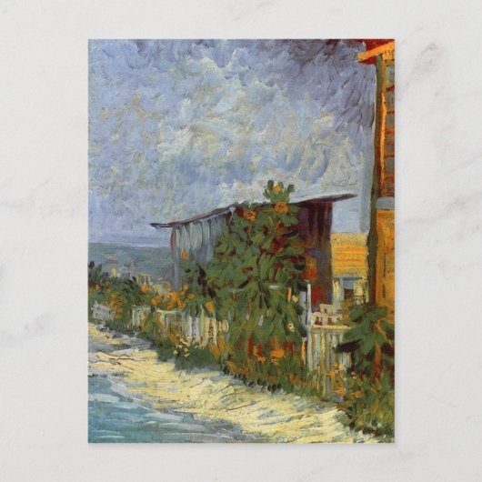 Montmartre Weg mit Sonnenblumen Van Gogh Postkarte (Vorderseite)