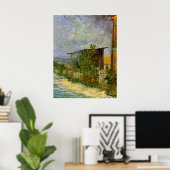 Montmartre Weg mit Sonnenblumen von Van Gogh. Poster (Heimbüro)