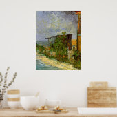 Montmartre Weg mit Sonnenblumen von Van Gogh. Poster (Küche)