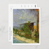 Montmartre Weg mit Sonnenblumen von Van Gogh. Postkarte (Vorne/Hinten)