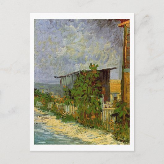 Montmartre Weg mit Sonnenblumen von Van Gogh. Postkarte (Vorderseite)