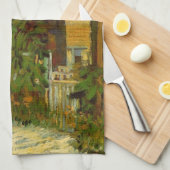 Montmartre Weg und Sonnenblumen von Vincent van Go Geschirrtuch (Viertel Falte)