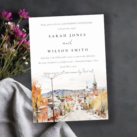 Montpelier City Scape Vermont Hochzeitstag Einladung