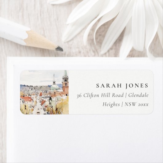 Montpelier City Scape Vermont Wasserfarbadresse (Insitu)