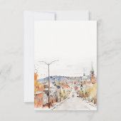 Montpelier City Scape Vermont Wasserfarbenhochzeit RSVP Karte (Rückseite)