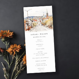 Montpelier City Scape Vermont Wedding Program Einladung