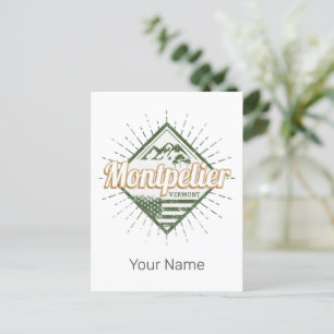 Montpelier Vermont City United Staaten Vintag USA Feiertagspostkarte