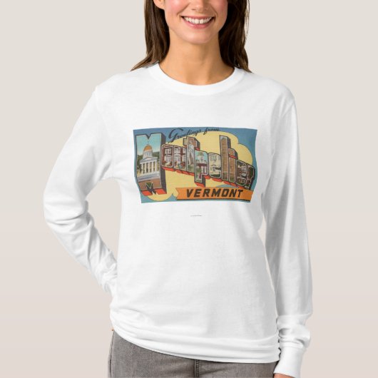 Montpelier, Vermont - große Buchstabe-Szenen T-Shirt (Vorderseite)