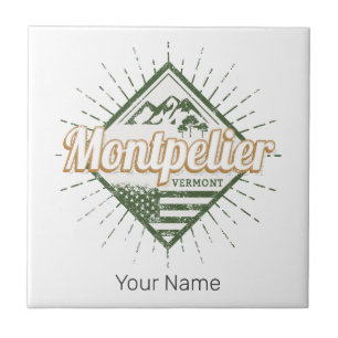 Montpelier Vermont Stadt Vereinigte Staaten Vintag Fliese