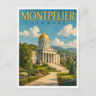 Montpelier Vermont State House GeoSaga Postkarte