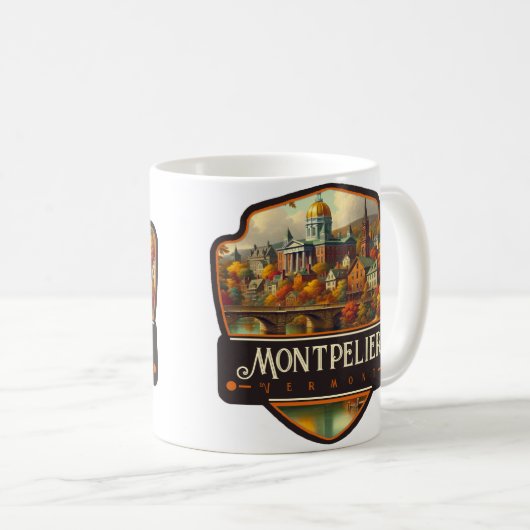 Montpelier, Vermont | VINTAG Kaffeetasse (VorderseiteRechts)
