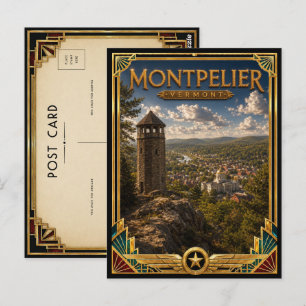 Montpelier Vermont Vintage Art Deco Golden Age Postkarte