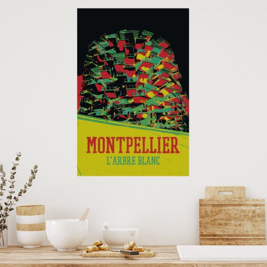 Montpellier Architecture Illusion Frankreich Poster (Küche)