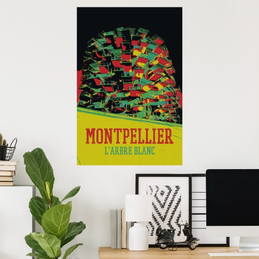 Montpellier Architecture Illusion Frankreich Poster (Heimbüro)