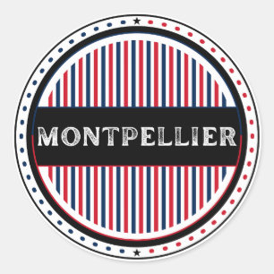 Montpellier City Pride Emblem – Französische Ident Runder Aufkleber