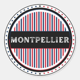 Montpellier City Pride Emblem – French Identity Runder Aufkleber