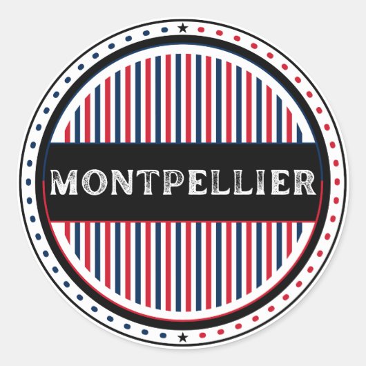 Montpellier City Pride Emblem – French Identity Runder Aufkleber (Vorderseite)