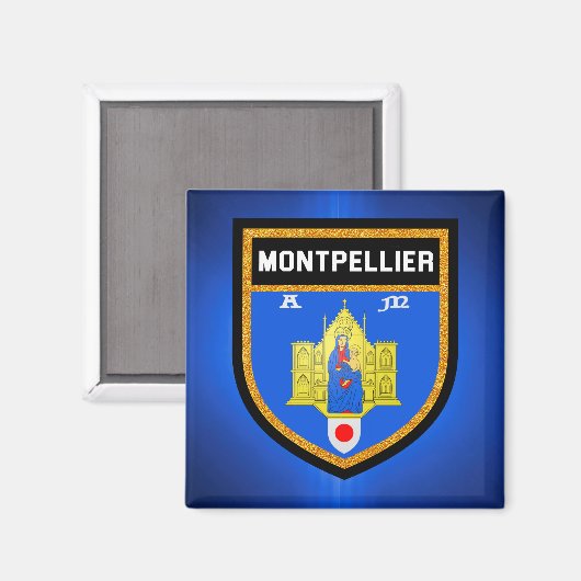 Montpellier-Flagge Magnet (Vorderseite/Rückseite)