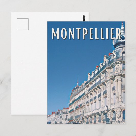 Montpellier Foto Vintage Postkarte (Vorne/Hinten)